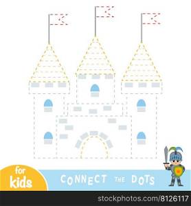 Connect the dots, education game for children, Castle