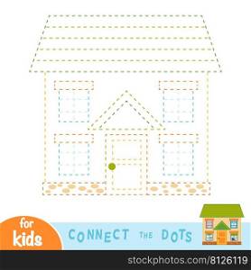 Connect the dots, education game for children, House
