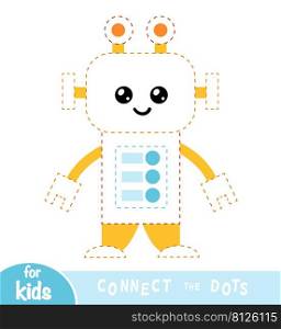 Connect the dots, education game for children, Robot