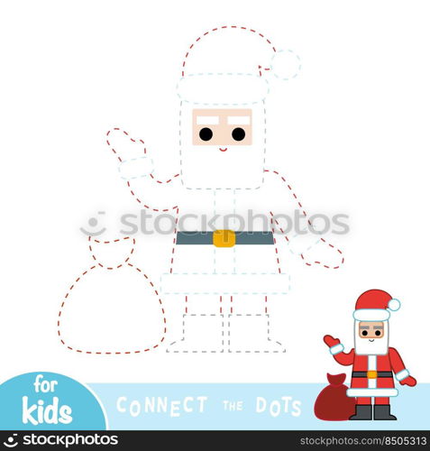 Connect the dots, education game for children, Santa Claus