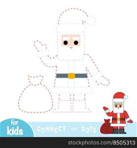 Connect the dots, education game for children, Santa Claus