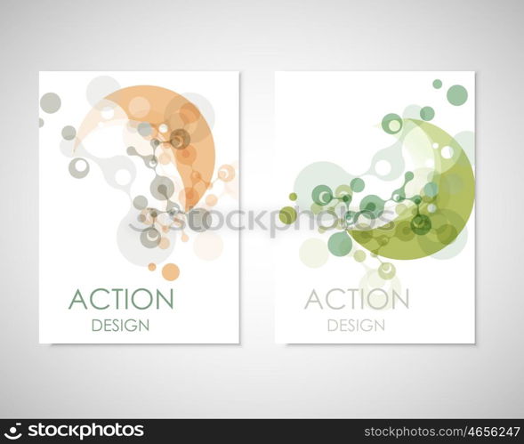 Connect vector templates for brochure, flyer, cover magazine or annual report. Molecule structure and communication.