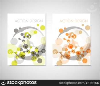 Connect vector templates for brochure, flyer, cover magazine or annual report. Molecule structure and communication.