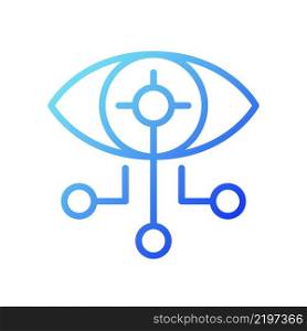Connected contact lenses gradient linear vector icon. Artificial eye. Technology for vision correction. Thin line color symbol. Modern style pictogram. Vector isolated outline drawing. Connected contact lenses gradient linear vector icon