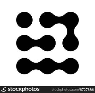 Connected dots icon. Circles pattern sign. Integration symbol. Abstract point movement. Connected round blobs. Transition metaballs. Vector illustration isolated on white background.. Connected dots icon. Circles pattern sign. Integration symbol. Abstract point movement. Connected round blobs. Transition metaballs. Vector illustration isolated on white background