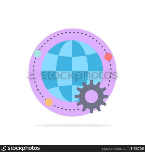 connected, online, world, globe, multiplayer Flat Color Icon Vector