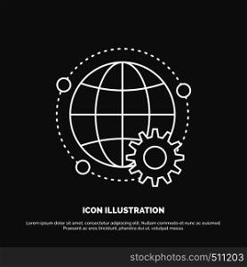 connected, online, world, globe, multiplayer Icon. Line vector symbol for UI and UX, website or mobile application. Vector EPS10 Abstract Template background