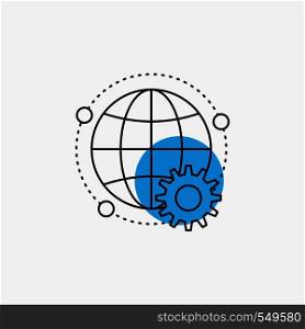 connected, online, world, globe, multiplayer Line Icon. Vector EPS10 Abstract Template background