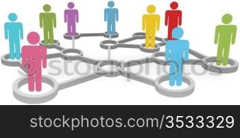 Connected People collaborate in Social or Business Network Nodes