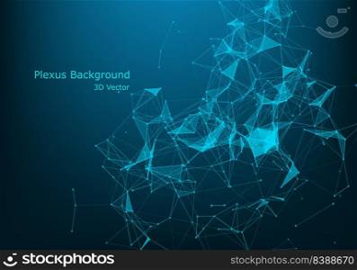 Connected polygons plexus vector geometric background can be used for scientific or technology presentations as molecule and communication concept. Digital data visualization. EPS10.