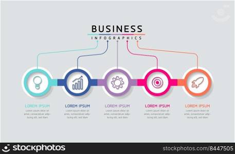 Connecting Steps Infographic Template with 5 Elements
