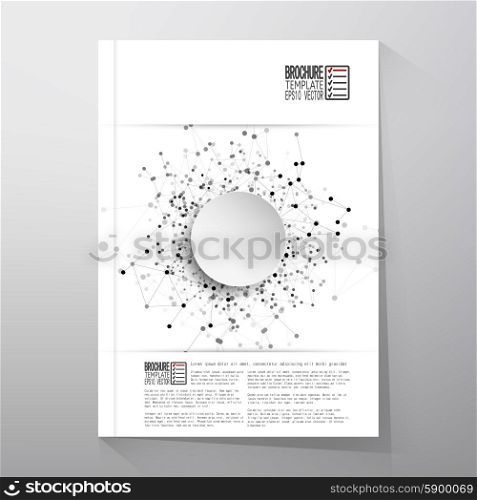 Connection background with place for text, molecule structure, business and science concept. Brochure, flyer or report for business, template vector.