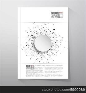 Connection background with place for text, molecule structure, business and science concept. Brochure, flyer or report for business, template vector.