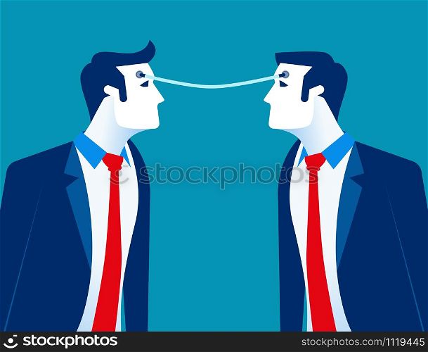 Connection. Business person exchange of ideas. Concept business vector illustration.
