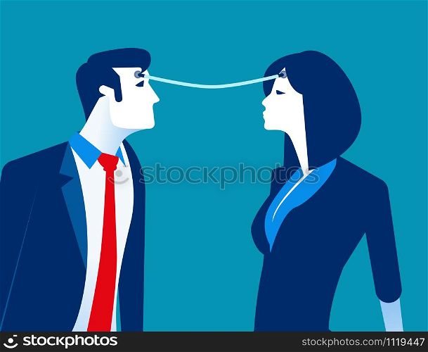 Connection. Business person exchange of ideas. Concept business vector illustration.