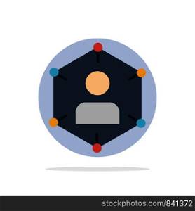 Connection, Communication, Network, People, Personal, Social, User Abstract Circle Background Flat color Icon