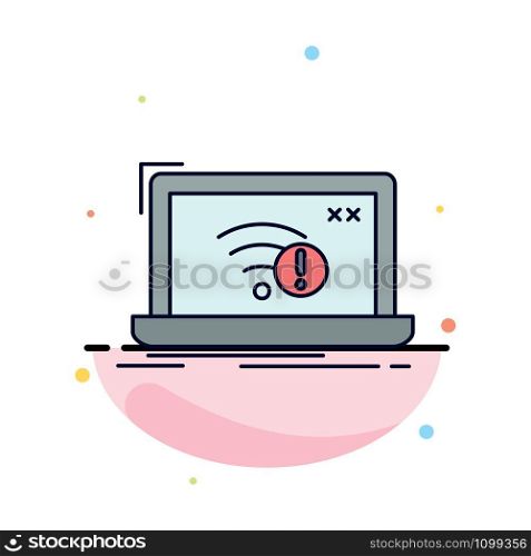 connection, error, internet, lost, internet Flat Color Icon Vector
