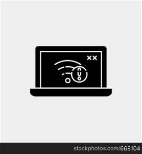 connection, error, internet, lost, internet Glyph Icon. Vector isolated illustration. Vector EPS10 Abstract Template background