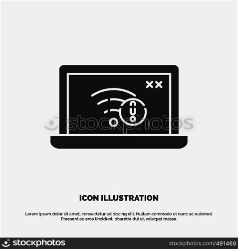 connection, error, internet, lost, internet Icon. glyph vector gray symbol for UI and UX, website or mobile application. Vector EPS10 Abstract Template background