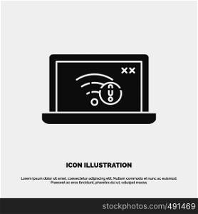 connection, error, internet, lost, internet Icon. glyph vector gray symbol for UI and UX, website or mobile application. Vector EPS10 Abstract Template background
