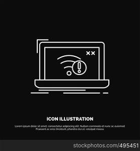 connection, error, internet, lost, internet Icon. Line vector symbol for UI and UX, website or mobile application. Vector EPS10 Abstract Template background