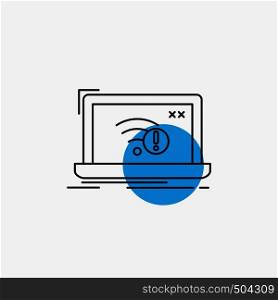 connection, error, internet, lost, internet Line Icon. Vector EPS10 Abstract Template background