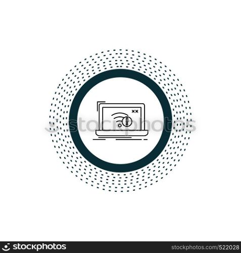connection, error, internet, lost, internet Line Icon. Vector isolated illustration. Vector EPS10 Abstract Template background