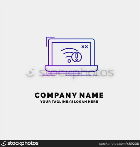 connection, error, internet, lost, internet Purple Business Logo Template. Place for Tagline. Vector EPS10 Abstract Template background