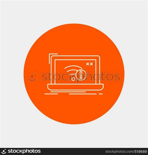 connection, error, internet, lost, internet White Line Icon in Circle background. vector icon illustration. Vector EPS10 Abstract Template background