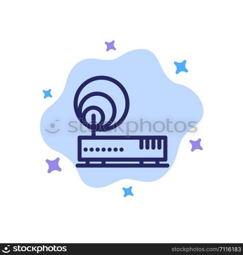 Connection, Hardware, Internet, Network Blue Icon on Abstract Cloud Background