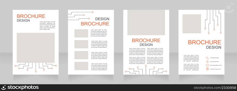 Connection house to network service blank brochure design. Template set with copy space for text. Premade corporate reports collection. Editable 4 paper pages. Arial, Myriad Pro fonts used. Connection house to network service blank brochure design