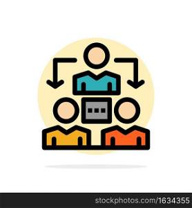 Connection, Meeting, Office, Communication Abstract Circle Background Flat color Icon