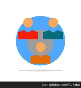 Connection, Meeting, Office, Communication Abstract Circle Background Flat color Icon
