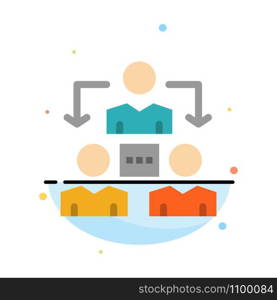 Connection, Meeting, Office, Communication Abstract Flat Color Icon Template