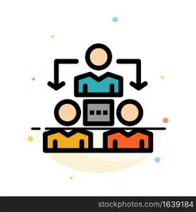Connection, Meeting, Office, Communication Abstract Flat Color Icon Template