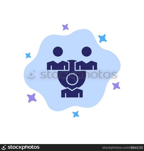 Connection, Meeting, Office, Communication Blue Icon on Abstract Cloud Background