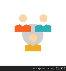 Connection, Meeting, Office, Communication  Flat Color Icon. Vector icon banner Template