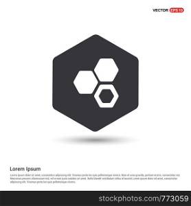 connection of cells molecule icon Hexa White Background icon template - Free vector icon
