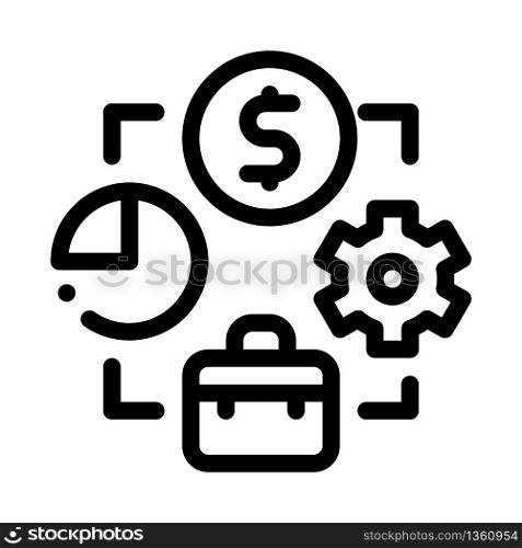 connection of work time and money icon vector. connection of work time and money sign. isolated contour symbol illustration. connection of work time and money icon vector outline illustration