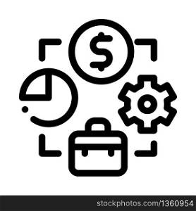 connection of work time and money icon vector. connection of work time and money sign. isolated contour symbol illustration. connection of work time and money icon vector outline illustration