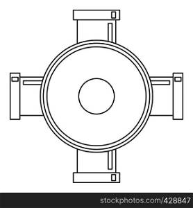 Connection pipes icon. Outline illustration of connection pipes vector icon for web. Connection pipes icon, outline style