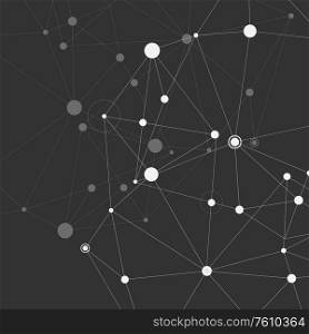 Connection white dots and lines science background.. Connection white dots and lines science background