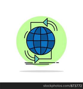 Connectivity, global, internet, network, web Flat Color Icon Vector