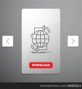 Connectivity, global, internet, network, web Line Icon in Carousal Pagination Slider Design & Red Download Button