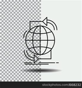 Connectivity, global, internet, network, web Line Icon on Transparent Background. Black Icon Vector Illustration. Vector EPS10 Abstract Template background