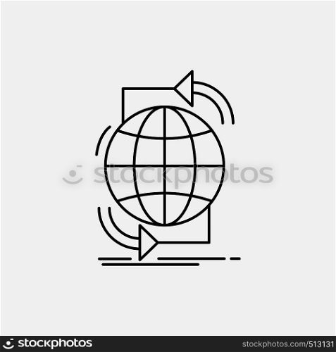 Connectivity, global, internet, network, web Line Icon. Vector isolated illustration. Vector EPS10 Abstract Template background