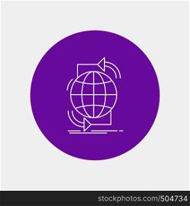Connectivity, global, internet, network, web White Line Icon in Circle background. vector icon illustration. Vector EPS10 Abstract Template background