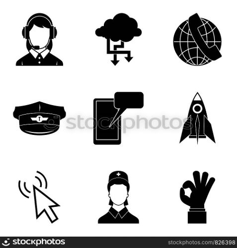 Connectivity icons set. Simple set of 9 connectivity vector icons for web isolated on white background. Connectivity icons set, simple style