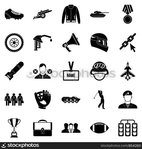 Conquest icons set. Simple set of 25 conquest vector icons for web isolated on white background. Conquest icons set, simple style