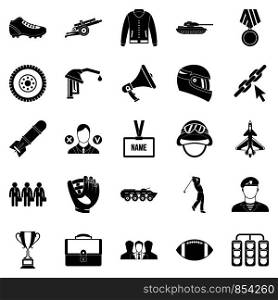 Conquest icons set. Simple set of 25 conquest vector icons for web isolated on white background. Conquest icons set, simple style